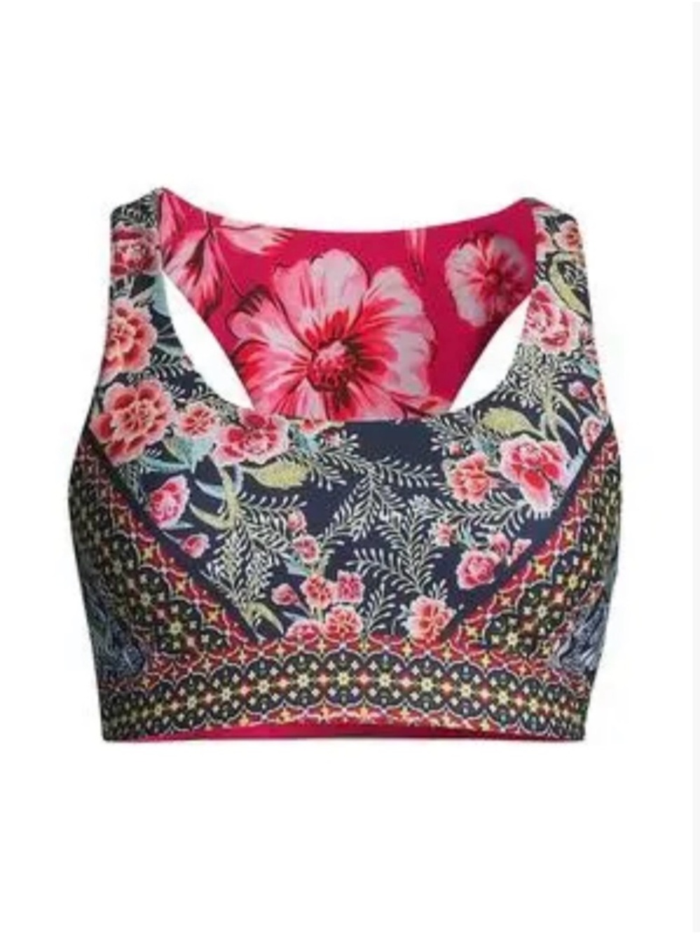 Johnny Was Bee Active Reversible Sports Bra Misty Fall Size S